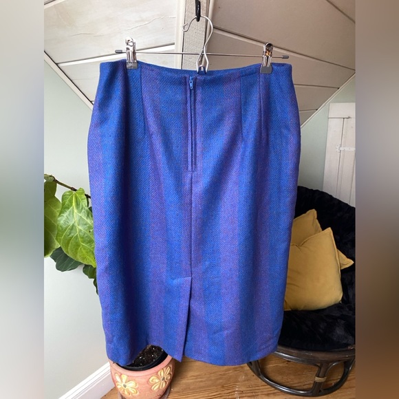 NWT Triona Design Donegal Wool Tweed Pencil Skirt UK 18 Blue Purple - Picture 6 of 13